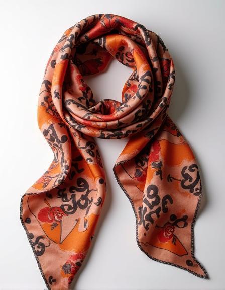 Luxury silk scarf with unique pattern